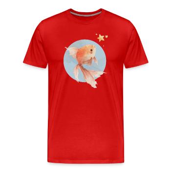 Goldfish with vision - Men's Premium Organic T-Shirt - red - Front - Damien (186cm)