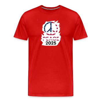 Philosophie de la paix américaine 2025 - T-shirt bio Premium Homme - rouge - Devant - Damien (186cm)