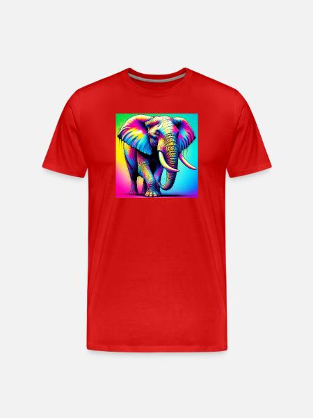 Elefant - Männer Premium Bio T-Shirt - Rot
