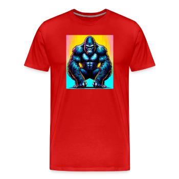 gorilla - Men's Premium Organic T-Shirt - red - Front - Damien (186cm)