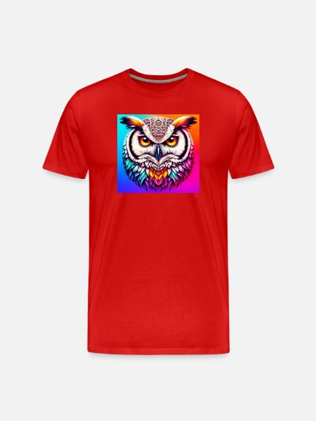 Eule - Männer Premium Bio T-Shirt - Rot