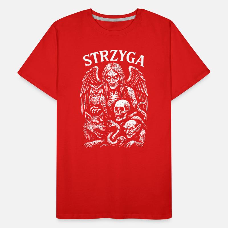 Dark Gothic Mythical Creature Design Men's Premium Organic T-Shirt