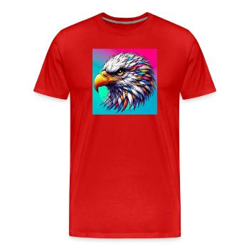 aigle - T-shirt bio Premium Homme - rouge - Devant - Damien (186cm)