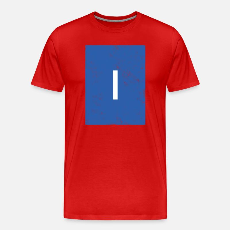 Minimalist Blaues LinealDesign - Männer Premium Bio T-Shirt - Rot