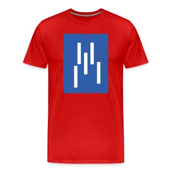 Abstract Vertical Lines Composition - Men's Premium Organic T-Shirt - red - Front - Damien (186cm)