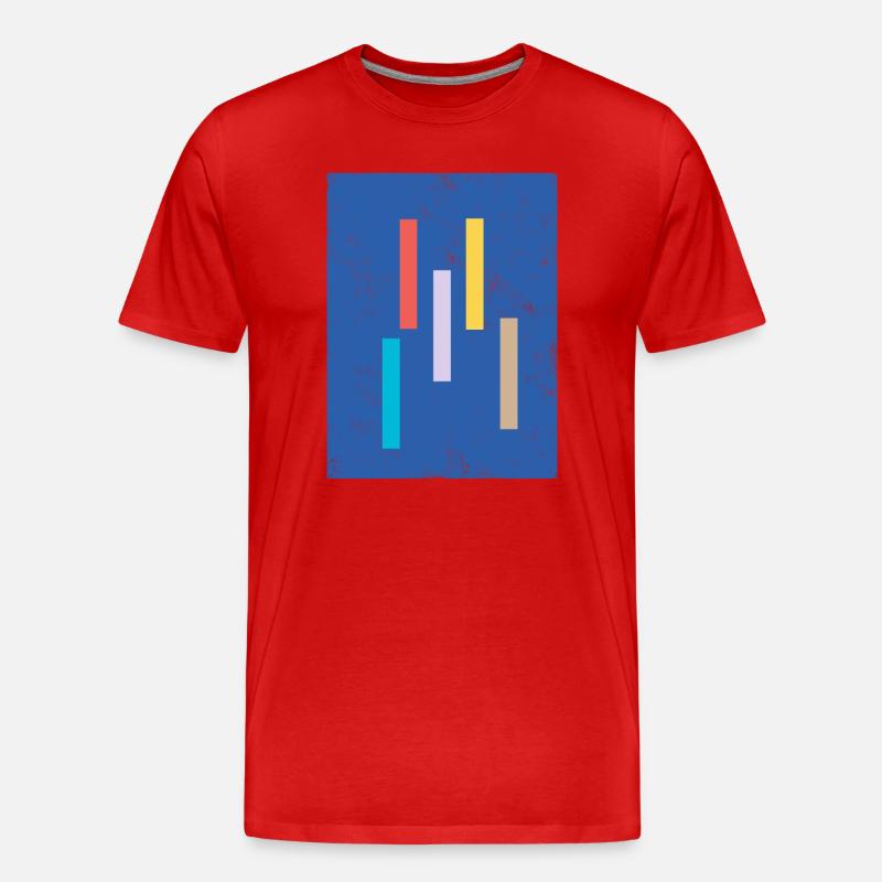 Abstrakter Farbmix auf Blauem Hintergrund - Männer Premium Bio T-Shirt - Rot