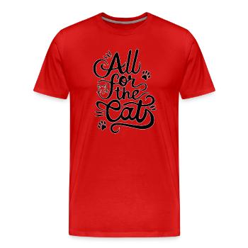 All for the cat - Men's Premium Organic T-Shirt - red - Front - Damien (186cm)