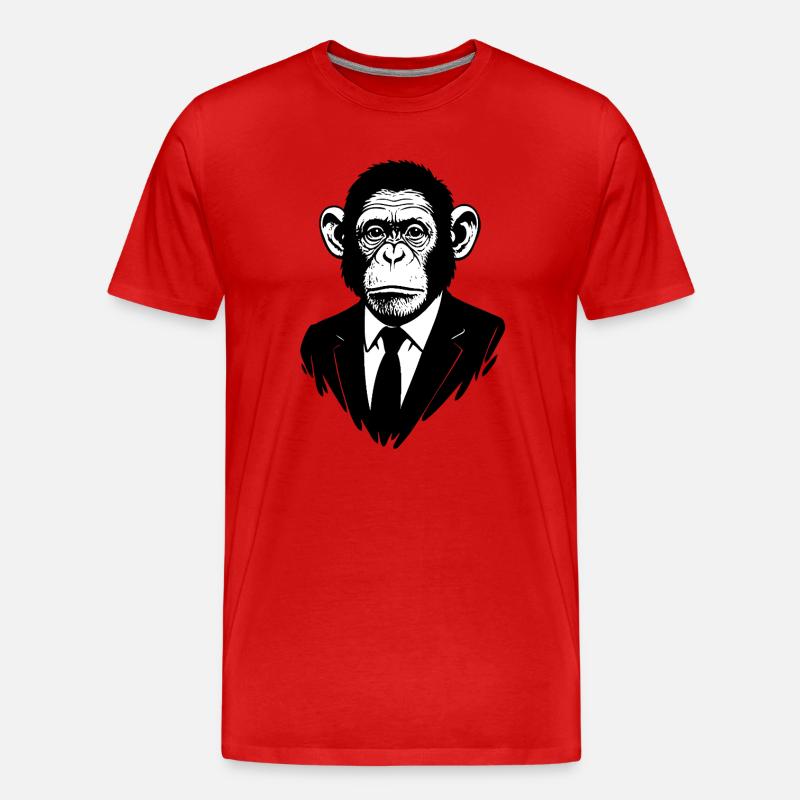 Affen Herr - Männer Premium Bio T-Shirt - Rot