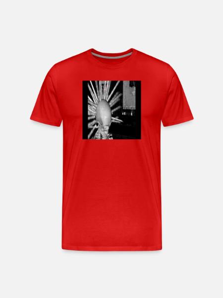 Futuristic Robo-Head Illustration - Men's Premium Organic T-Shirt - red