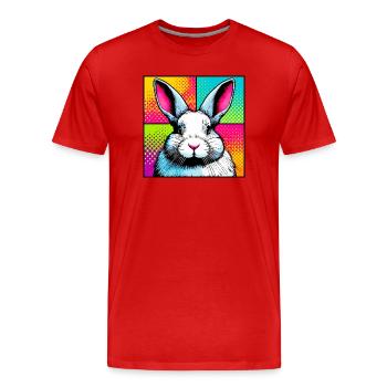 Kaninchen - Männer Premium Bio T-Shirt - Rot - Vorne - Damien (186cm)