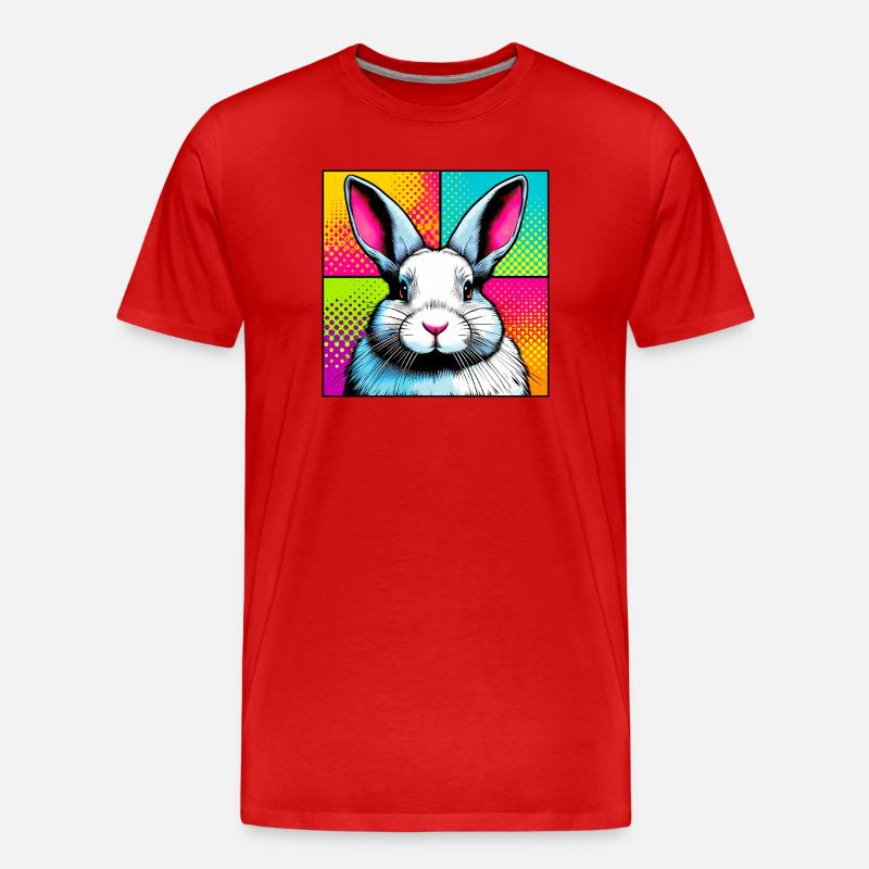 Kaninchen - Männer Premium Bio T-Shirt - Rot