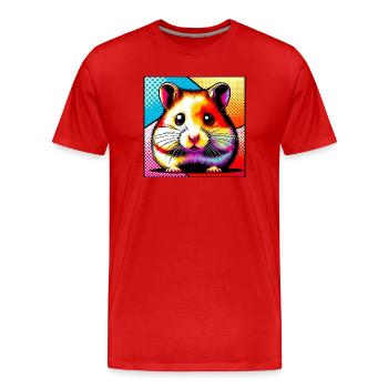 hamster - Men's Premium Organic T-Shirt - red - Front - Damien (186cm)