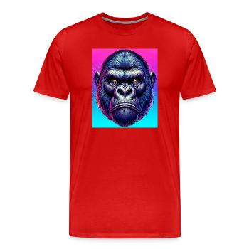 Gorilla - Männer Premium Bio T-Shirt - Rot - Vorne - Damien (186cm)