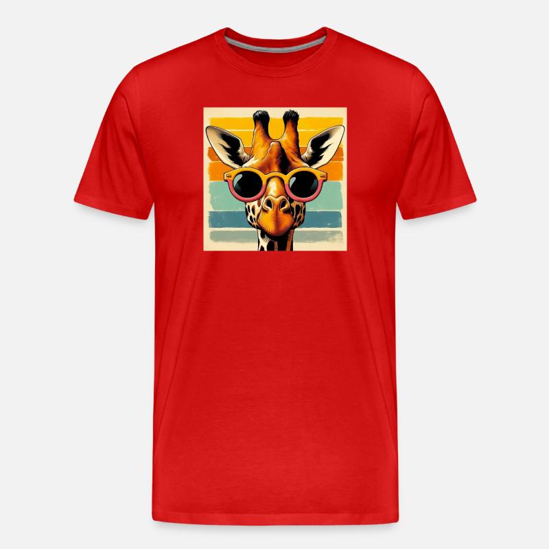 Giraffe - Männer Premium Bio T-Shirt - Rot