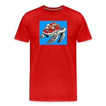 tortue - T-shirt bio Premium Homme - rouge - Devant - Damien (186cm)