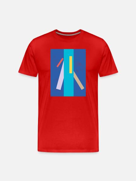 Abstract Geometric Art on Clothing - Men's Premium Organic T-Shirt - red