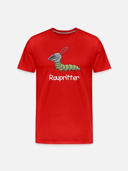 Humorous Caterpillar Warrior Print - Men's Premium Organic T-Shirt - red
