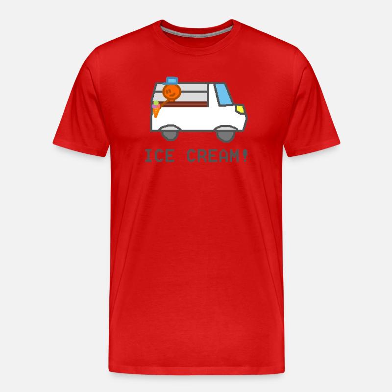 Eiswagen mit lächelnder Figur - Männer Premium Bio T-Shirt - Rot