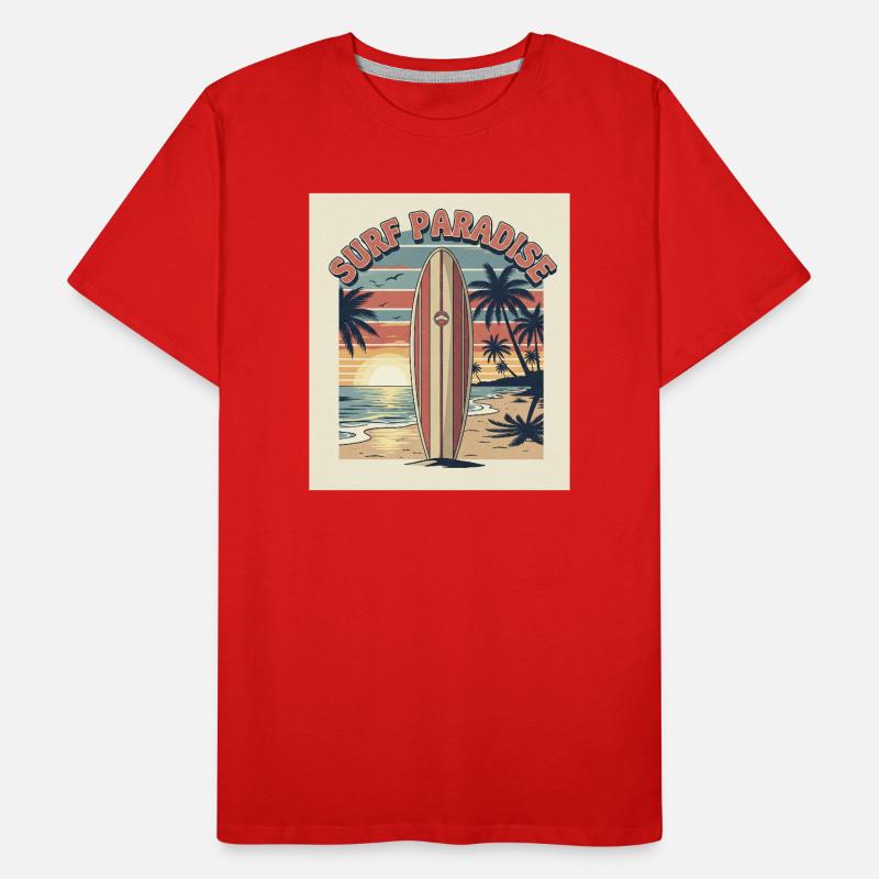 Surf Paradise Retro Design Men's Premium Organic T-Shirt