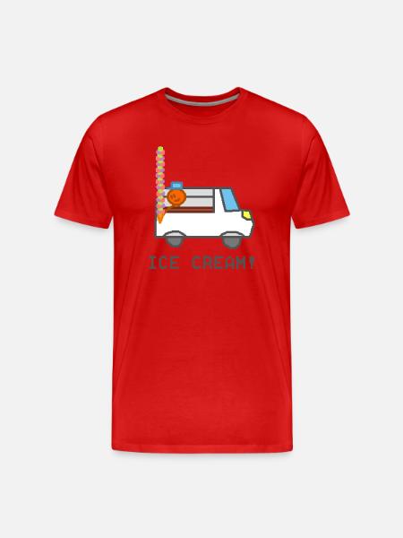 Eiswagen mit lächelnder Figur - Männer Premium Bio T-Shirt - Rot