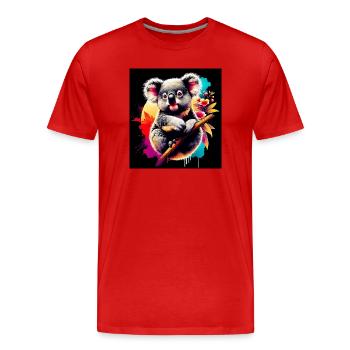 Koala - Männer Premium Bio T-Shirt - Rot - Vorne - Damien (186cm)