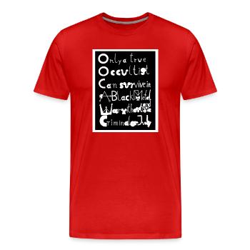 Pouvoir occulte ! - T-shirt bio Premium Homme - rouge - Devant - Damien (186cm)