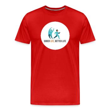 Une vie sobre. Une vie meilleure - T-shirt bio Premium Homme - rouge - Devant - Damien (186cm)