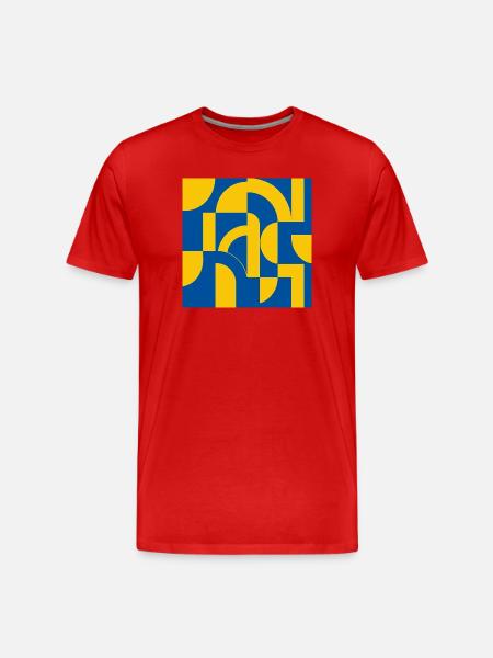 Abstract blue-yellow design - Men's Premium Organic T-Shirt - red
