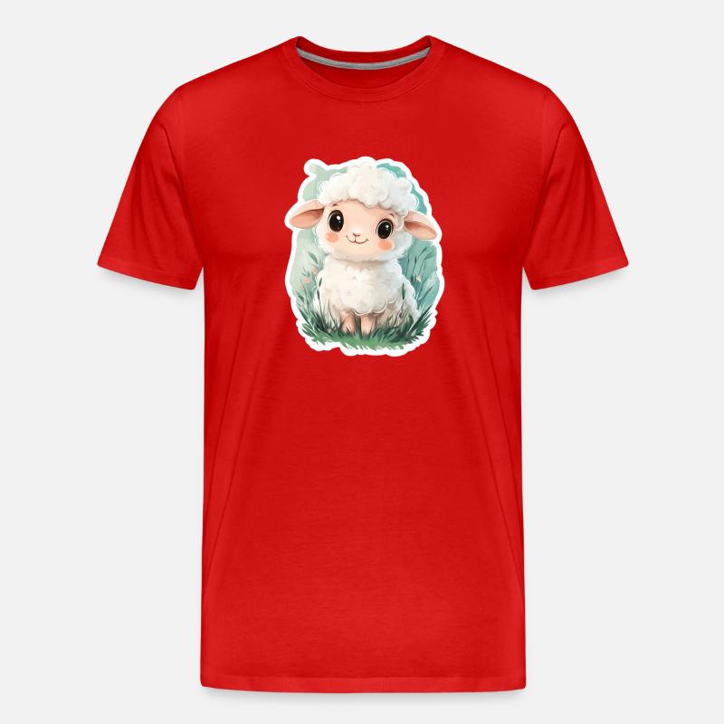 Schaf - Männer Premium Bio T-Shirt - Rot