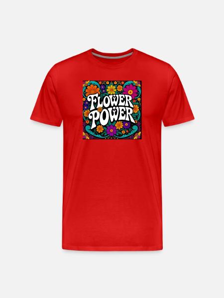 Floral power design - Men's Premium Organic T-Shirt - red