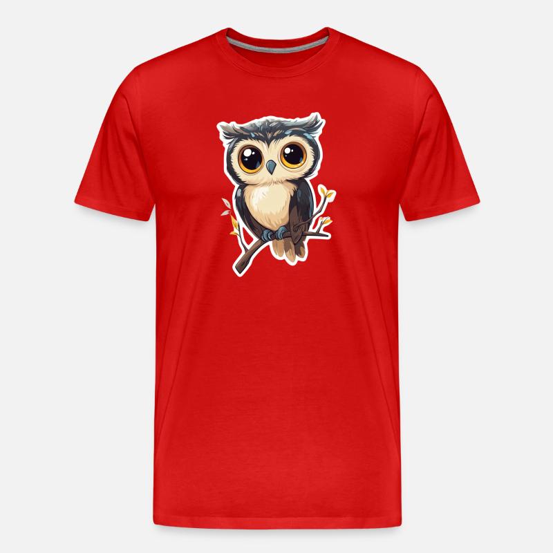 Eule - Männer Premium Bio T-Shirt - Rot