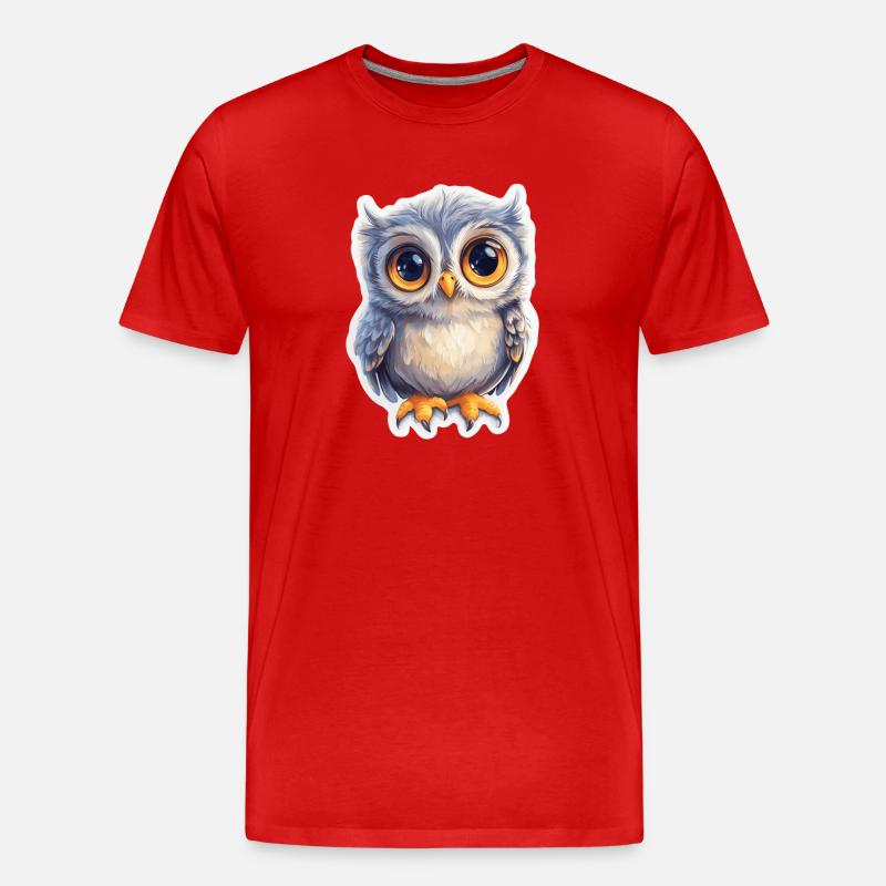 Eule - Männer Premium Bio T-Shirt - Rot