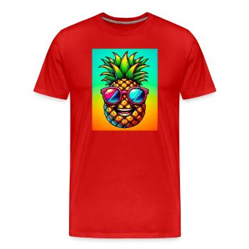 Ananas - T-shirt bio Premium Homme - rouge - Devant - Damien (186cm)