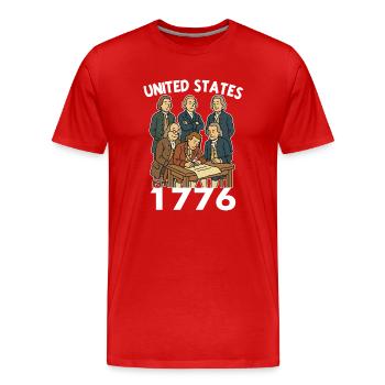 Groupement historique des États-Unis - T-shirt bio Premium Homme - rouge - Devant - Damien (186cm)