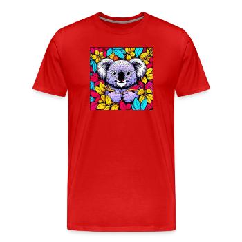 Koala - Männer Premium Bio T-Shirt - Rot - Vorne - Damien (186cm)