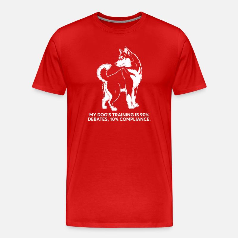 Debattierender Hund - Männer Premium Bio T-Shirt - Rot