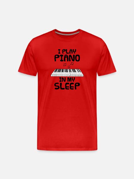 Ich spiele Klavier im Schlaf - Männer Premium Bio T-Shirt - Rot