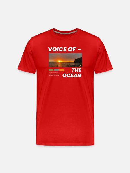 Sunset over the Ocean - Men's Premium Organic T-Shirt - red