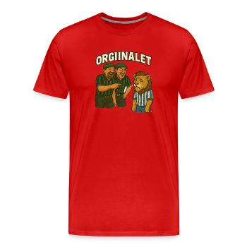 L’original Les Fous de la Ville - T-shirt bio Premium Homme - rouge - Devant - Damien (186cm)