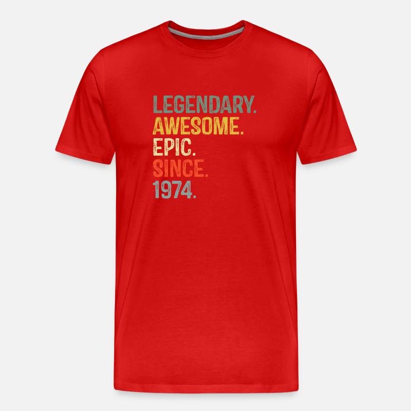 1974 Nostalgisches episches Typografie-Design - Männer Premium Bio T-Shirt - Rot