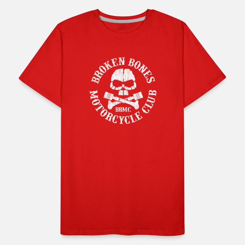Cocarde du Broken Bones Motorcycle Club. T-shirt bio Premium Homme