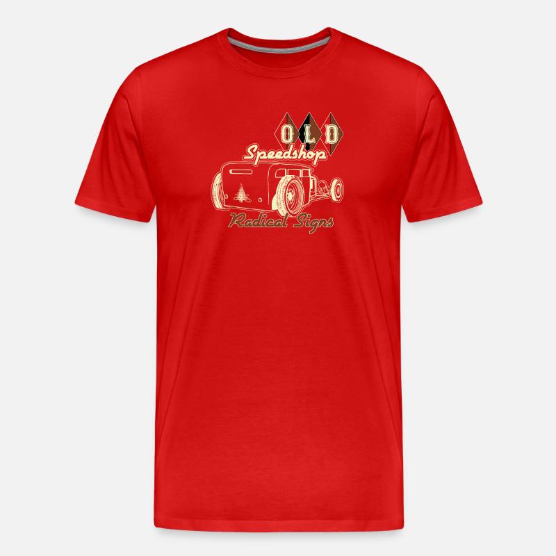 Old School Custom Car Illustration - Männer Premium Bio T-Shirt - Rot