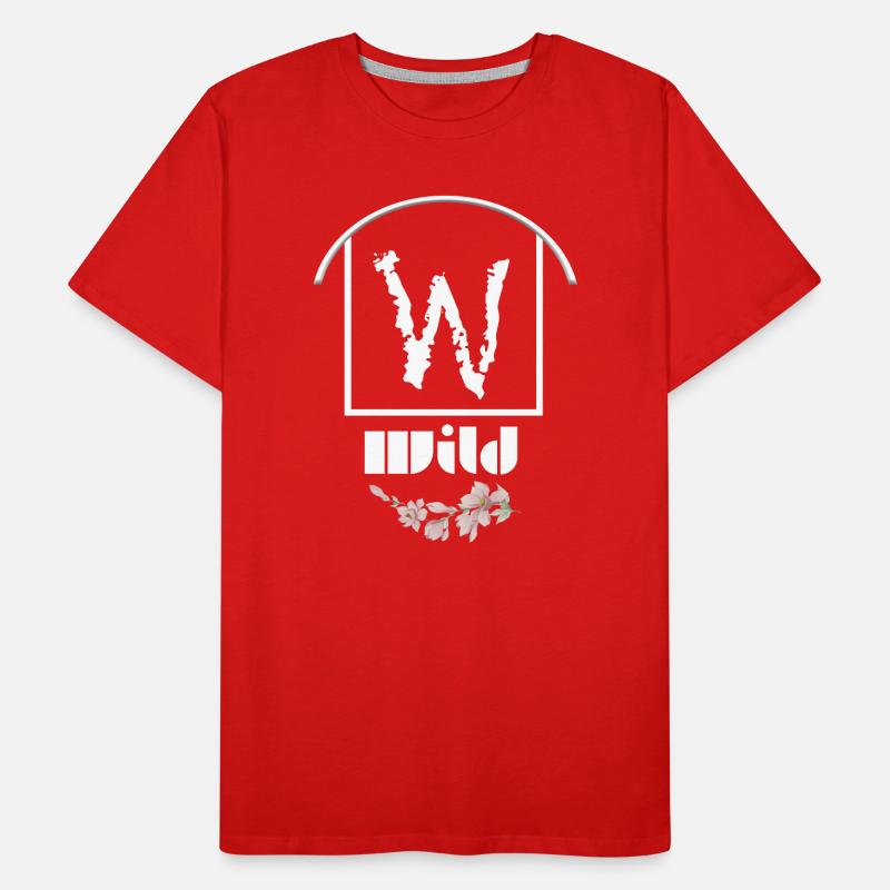 Skurriler floraler Buchstabe W Design Männer Premium Bio T-Shirt