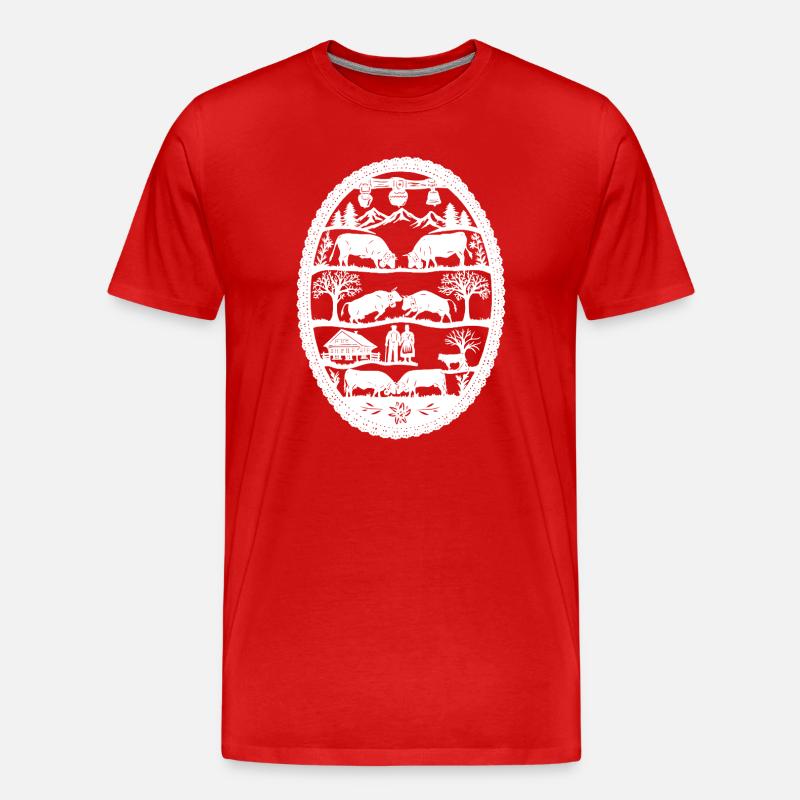 Eringer_1_white - Männer Premium Bio T-Shirt - Rot