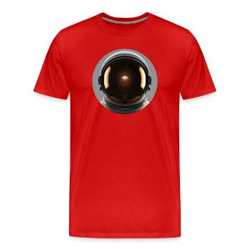 Vue de la Terre en combinaison spatiale - T-shirt bio Premium Homme - rouge - Devant - Damien (186cm)