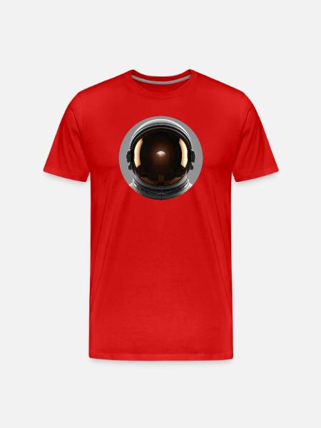 Erdblick im Raumanzug - Männer Premium Bio T-Shirt - Rot