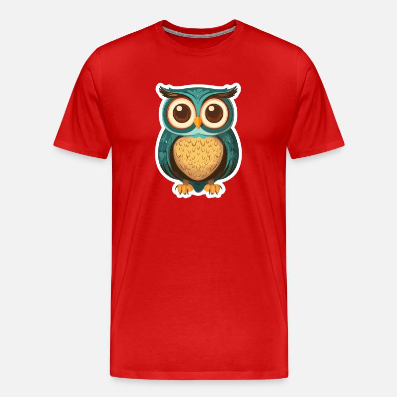 Eule - Männer Premium Bio T-Shirt - Rot