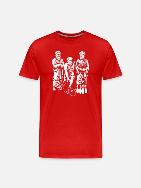 Ancient Greek Philosophers play bowling - Men's Premium Organic T-Shirt - red