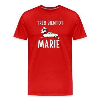 Bald heiraten - Männer Premium Bio T-Shirt - Rot - Vorne - Damien (186cm)