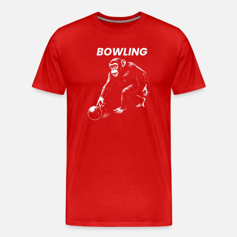 Cadeau Monkey Bowling - T-shirt bio Premium Homme - rouge